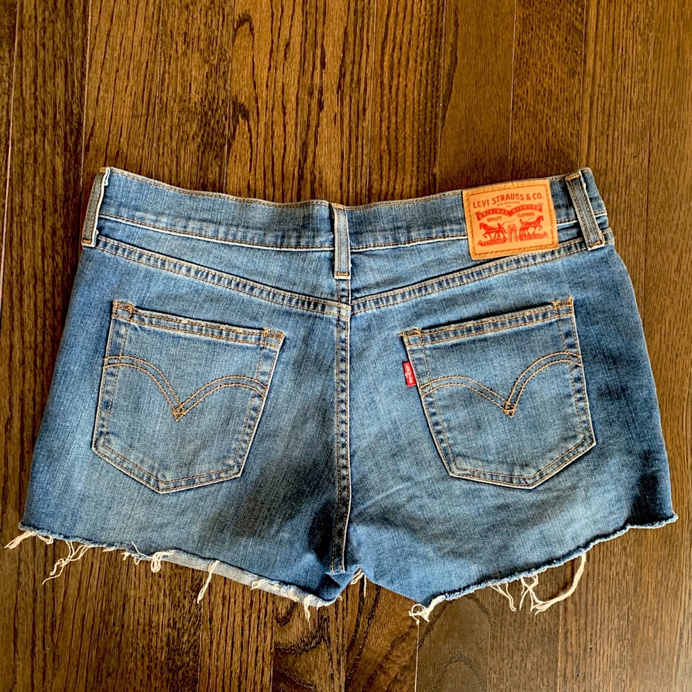 Distressed Levi Jean Shorts